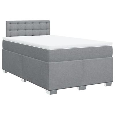 Boxspring met matras stof lichtgrijs 120x200 cm