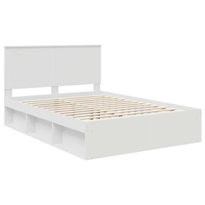 Bedframe met hoofdeinde Wit 140 x 200 cm Massief grenenhout