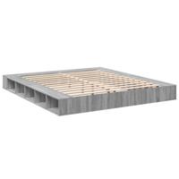Bedframe bewerkt hout grijs sonoma eikenkleurig 200x200 cm - thumbnail