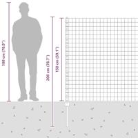 VidaXL Hek met paal grijs 1,5 x 10 m staal - thumbnail