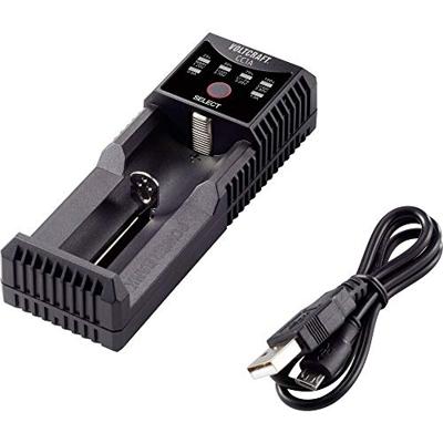 VOLTCRAFT CC1A Batterijlader NiMH, Li-ion, LiFePO, NiCd AA (penlite), AAA (potlood), C (baby), 10440, 10500, 12500, 12650, 13650, 14500, 14650, 16340, 16650,