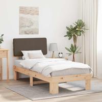 Bedframe met Gevoerd Hoofdgedeelte Taupe 80 x 200 cm - thumbnail