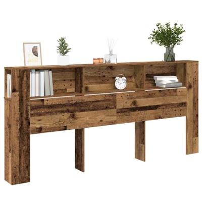 Hoofdeinde kas met opslag 220 x 18,5 x 104,5 cm Bewerkt hout