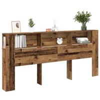 Hoofdeinde kas met opslag 220 x 18,5 x 104,5 cm Bewerkt hout - thumbnail