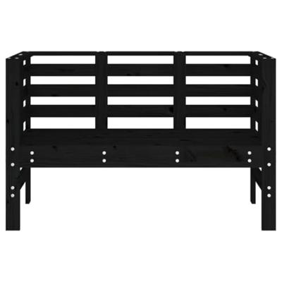 Tuinbankje 111,5x53x71 cm massief grenenhout zwart