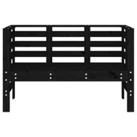 Tuinbankje 111,5x53x71 cm massief grenenhout zwart - thumbnail