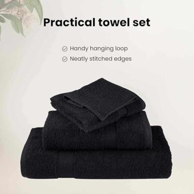 VidaXL Gastendoek solund 25 pcs zwart 70 x 140 cm 550 gsm