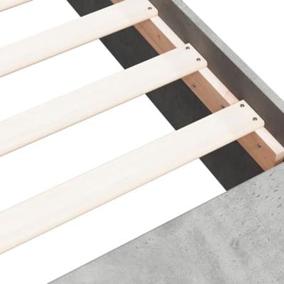Bedframe bewerkt hout betongrijs 75x190 cm