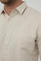 Yves Enzo - Heren Italiaans Overhemd - Beige - Linnen - Italian-Style - thumbnail