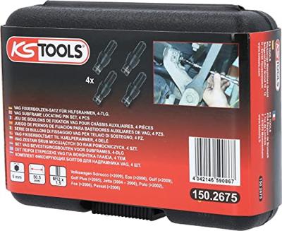 VAG fixeerpenset voor hulpframe M12 x 1,5, 4-delig KS Tools 150.2675 VAG fixeerpenset voor hulpframe M12 x 1,5, 4-delig KS Tools 150.2675