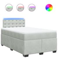 Boxspring met matras fluweel lichtgrijs 120x190 cm - thumbnail