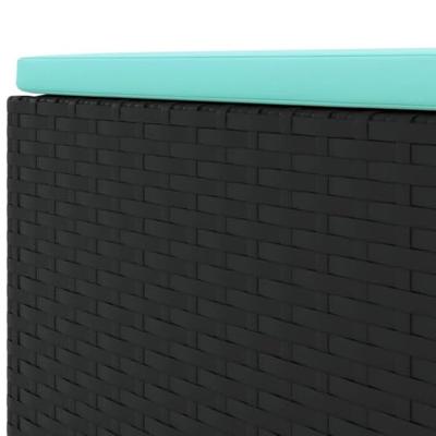 6-delige Loungeset met kussens poly rattan zwart