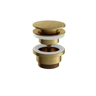 Hotbath Plug Archie Altijd Open Schroef Rond Geborsteld Messing PVD