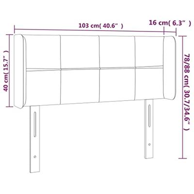 Hoofdbord LED 103x16x78/88 cm stof donkerbruin