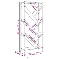 Boekenkast 79x30x180 cm bewerkt hout en metaal gerookt eiken - thumbnail