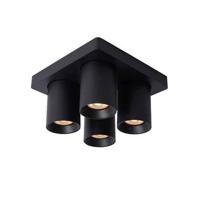 Lucide NIGEL - Plafondspot - LED Dim to warm - GU10 - 4x5W 2200K/3000K - Zwart - thumbnail