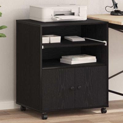 VidaXL Printerstand zwart eiken 60 x 48 x 74 cm bewerkt hout