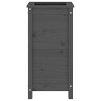 Plantenbak 40x40x78 cm massief grenenhout grijs - thumbnail