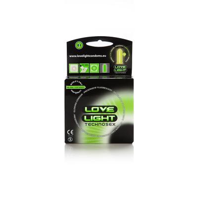 TechnoSex Love Light Lichtgevende Condooms 3 stuks