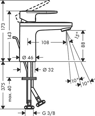 Wastafelmengkraan HansGrohe Vernis Blend 100 Zinc Eengreeps Met Trekwaste Chroom