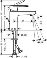 Wastafelmengkraan HansGrohe Vernis Blend 100 Zinc Eengreeps Met Trekwaste Chroom - thumbnail