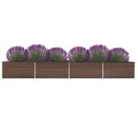 VidaXL Plantenbak verhoogd 600x80x45 cm gegalvaniseerd staal bruin - thumbnail
