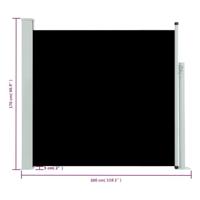 Tuinscherm uittrekbaar 170x300 cm zwart - thumbnail