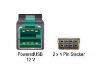 DeLOCK PoweredUSB kabel male 12 V > 2 x 4 pin male voor POS printers en terminals - thumbnail