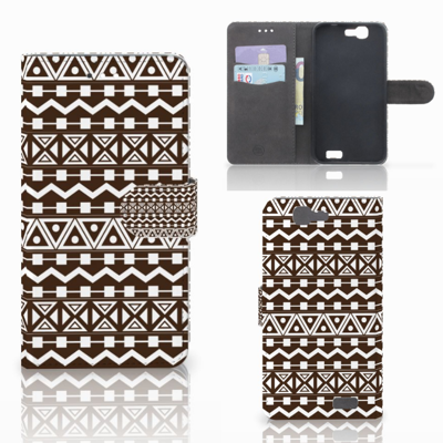 Huawei Ascend G7 Telefoon Hoesje Aztec Brown Huawei Ascend G7 Telefoon Hoesje Aztec Brown