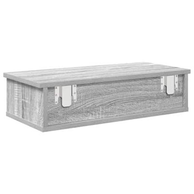Wandschap met lades 60x25x15 cm bewerkt hout grijs sonoma eiken Wandschap met lades 60x25x15 cm bewerkt hout grijs sonoma eiken