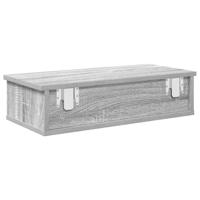 Wandschap met lades 60x25x15 cm bewerkt hout grijs sonoma eiken - thumbnail