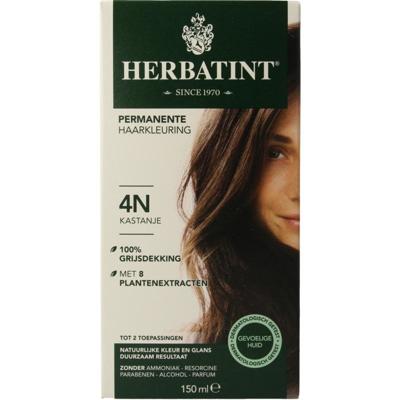 Herbatint Permanente Haarkleuring Kastanjebruin 4N Gevoelige Hoofdhuid 150ml