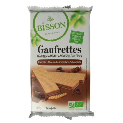 Bisson Chocolade wafels gaufrettes bio 190 Gram