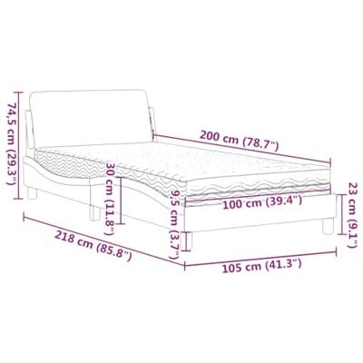 Bed met matras "Dover" kunstleer bruin 100x200 cm