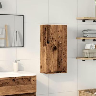 Badkamerkast wandgemonteerd 32x20x67 cm oud houtkleurig