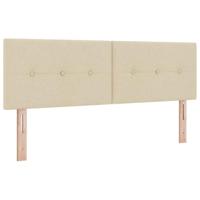 LED Hoofdbord met LED-striplichten Crème 160 cm Polyester - thumbnail