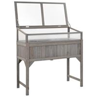 Plantenbak verhoogd met kas 110x54x120 cm massief vurenhout - thumbnail