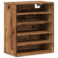 VidaXL Schoenenkast 60x35x70 cm bewerkt hout oud houtkleurig - thumbnail