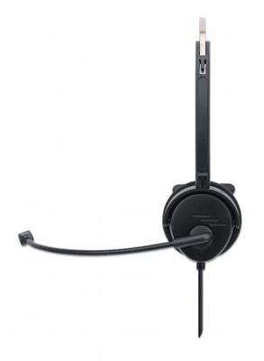 Manhattan Mono USB-Headset On-Ear kabelgebunden USB-A-Stecker Lautstärkeregelung schwarz Computer On Ear headset Kabel Mono Zwart Volumeregeling, Microfoon