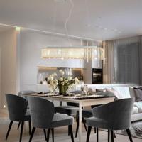 Plafondlamp met kristallen kralen 104 cm zilverkleurig - thumbnail