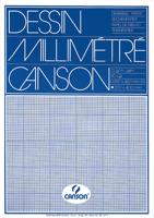 Millimeterpapier Canson lichtblauw bedrukt 50vel 72gr A3 wit - thumbnail