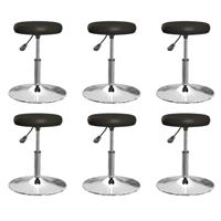 Eetkamerstoelen 6 st kunstleer zwart - thumbnail