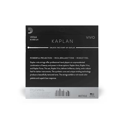 D&apos;Addario KV410 LM Kaplan Vivo Viola Long Scale, Medium Tension Altvioolsnarenset