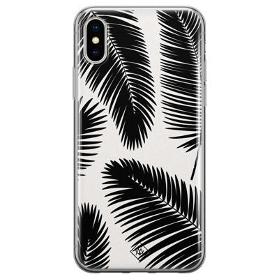 iPhone X/XS siliconen telefoonhoesje - Palm leaves silhouette iPhone X/XS siliconen telefoonhoesje - Palm leaves silhouette