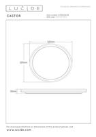 Lucide CASTOR - Plafonnière - Ø 32 cm - LED Dimb. - CCT - 1x20W 2700K/6500K - RGB - Opaal - thumbnail