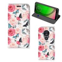 Motorola Moto G7 Play Smart Cover Butterfly Roses - thumbnail