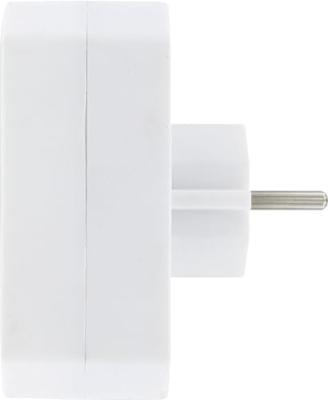 Kopp stekker enkel RA /2-voudig Euro IP20 250V artic wit