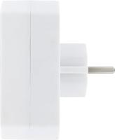 Kopp stekker enkel RA /2-voudig Euro IP20 250V artic wit - thumbnail