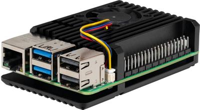 Joy-it Armor Case BLOCK ACTIVE SBC-behuizing Geschikt voor serie: Raspberry Pi® Incl. actieve koeler Zwart