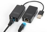 Digitus USB 2.0, Computer, Muis, Netwerk, Laptop, Toetsenbord/muis Adapter [1x USB 2.0 bus A, USB-A 2.0 stekker - 2x RJ45-bus, RJ45-bus 8p8c] DA-70141 20.00 cm - thumbnail
